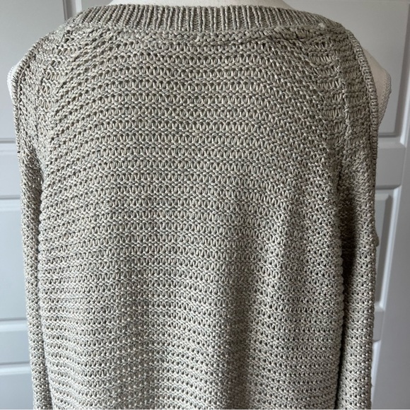 Cloth Cold Shoulder Knit Sweater Tunic Pullover Neutral Color Casual Style Large - Picture 5 of 7